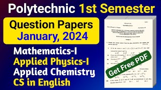 Previous Year Questions (Jan, 2024) PDF | All Subject | 1st Semester Polytechnic | NatiTute