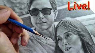 Portrait Drawing Live! Graphite Pencil Shading + Tutorial