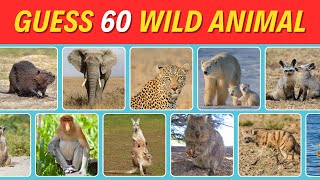 Guess 60 Wild Animals Quiz Game🦘🐗 Wild Animal 3 Seconds Challenge⏱⚡️