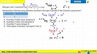 Soal Asli Penalaran Kuantitatif 2021 Cara Mudah dan Trik Cepat Ngerjain Logaritma Kuantitas Data