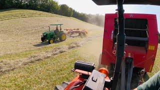 Turned Off More Hay then Expected! Raking and baling more 2nd cut