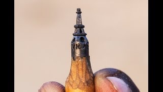 Pencil carving Eiffel tower