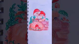 Mushroom Color Pen Art #shorts #ytshorts