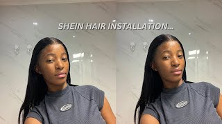 Vlogmas episode 3:SHEIN HAIR INSTALL |22 inch | BLACK STRAIGHT 13 X 4 WIG | SOUTH AFRICAN YOUTUBER