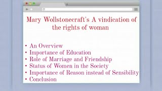 A Vindication of the Rights of Woman, Essay by Mary Wollstonecraft | Complete Study With Key Notes