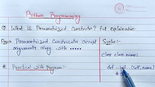 Parameterized Constructor in Python | Learn Coding