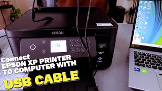 Epson XP 5200 Printer Setup To PC With USB Cable, Print Test Page