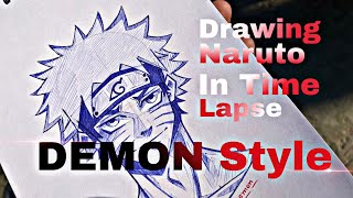 Drawing Naruto In Time Lapse /// Demon style