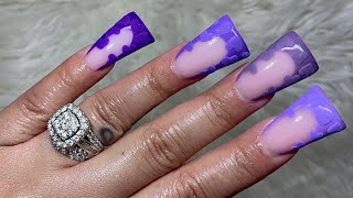 Heart Gradient Frenchies 💜 | Valentine’s Day Nails😍