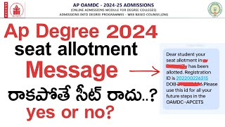 ap degree seat allotment 2024 | ap degree seat allotment 2024 message