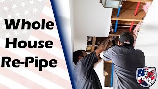 How to Do a Whole House Re-Pipe Using PEX [The Original Plumber - Open 7 Days A Week]