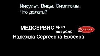 Инсульт. Виды. Симптомы. Что делать - разъяснения врача-невролога клиники Медсервис