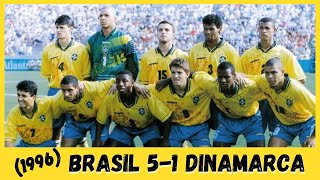 Em 1996, Brasil Olímpico goleia Dinamarca com show de Ronaldo e Bebeto