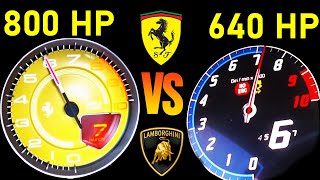 Ferrari 812 Superfast vs Lamborghini Huracan Performante Acceleration 0-300 km/h