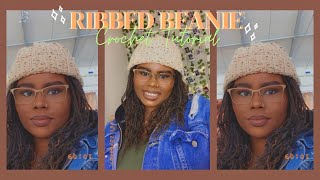 Ribbed Beanie Crochtet Tutorial 💚 | Gabrielle Ariana