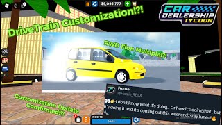 Roblox Car Dealership Tycoon | 2nd sneak peek| Customization update coming to CDT soon !!?