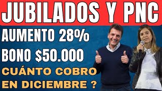 Bono de 50 Mil pesos Y AUMENTO DEL 28% y Para las Jubilaciones y Pensiones PNC de Anses