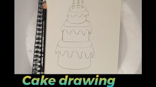 Cake drwing for kids and toddlers||how to draw cake step by step||