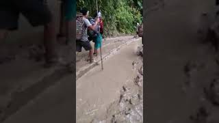 Mia Vijoynagar Road - villagers walking on the ongoing construction of the road