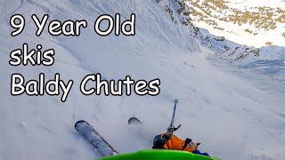 Alta Baldy Chutes, 9 YO skis Main Chute & Little Chute