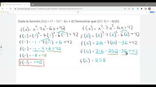 Evaluación de Funciones. Demostración de una igualdad