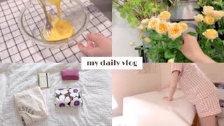 vlog) 好きなものに囲まれて過ごすOLの休日🌷 リメイクシートでDIY, 成城石井購入品, バナナフレンチトースト🍌