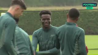 Bukayo Saka in full training for Arsenal today. ✅ RC-Lens VS Arsenal |UEFA Champions League