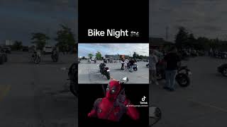 Motorcycle Bike 🏍️ Night Dressed As Deadpool