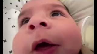 baby screaming at the camera