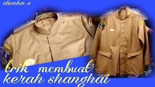 cara membuat Krah Shanghai baju wanita