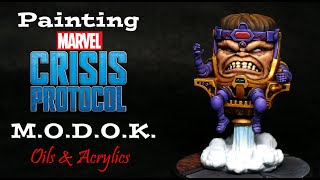 Painting Marvel Crisis Protocol M.O.D.O.K. - Oils & Acrylic Paint