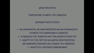 Γνωρίζουμε τα μέρη του σώματος