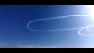 Russian Air force show Ukraine sky art.