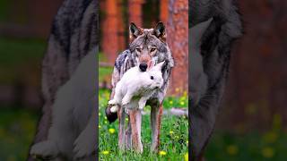 wolf attack on rabbit 😭😢| wolf vs rabbit 🐇.#shorts #wolf #rabbit #fighting