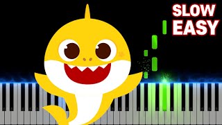 Pinkfong - Baby Shark | SLOW EASY Piano Tutorial