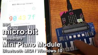 micro:bit, Waveshare Mini Piano Module, Bluetooth MIDI test