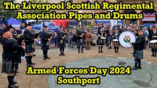 Liverpool Scottish Regimental Association Pipes and Drums Armed Forces Day Southport 2024