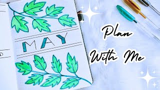 May 2024 bullet journal setup | plan with me | green theme 🍀☘️