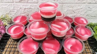 Hanya Pakai 1,5 Bungkus Agar-agar‼️Puding Cup 3 Rasa Kelapa Muda kw || Ide Jualan & Isian Snackbox