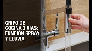 Grifo de cocina 3 vías para equipos de tratamiento de agua. CHEF WT19 2 funciones; spray y lluvia.