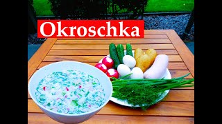 Okroschka - schneeweiße, kalte Suppe. Rezept von meine Mutti. Окрошка