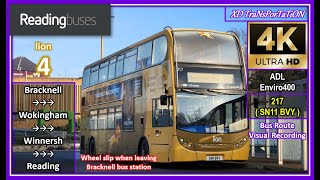 [Reading buses] Lower-Deck | lion 4 ~ Bracknell Bus Station ➝ Reading, St Mary's Butts【4K UW】