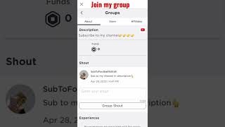 Join my Roblox group and follow me