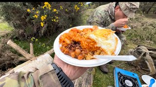 Cooking egg sausage and noodles in the wild with beautiful view | Lahure ko katha