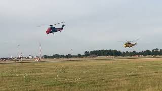 Sea king, Westland Wessex & bell Sioux leaving Riat 2022