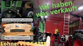 LohnerVLOG#338 Schwarze Kunststoffteile auffrischen am Fendt 818 I Owatrol I Holzkunst, massive Bank