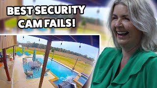 BRITS React to the Funniest Security Camera Fails - Pool Party is Cancelled 🙅