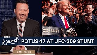 Hilarious! Jimmy Kimmel Roasts Trump’s ‘POTUS 47’ Entrance at UFC 309