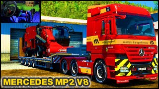 The ETS2 Mercedes Actros MP2 Low Bed HEAVY LOAD G29 Wheel & Pedal Camera