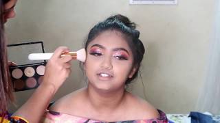 Glam princess glitter eyes with nude glossy lips. | Artist Maleeha